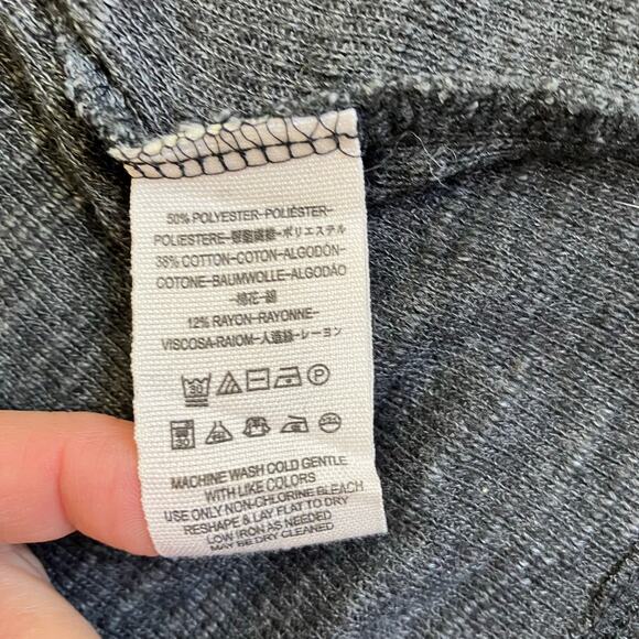 Free People We The Free Sz S Charcoal Skyline Thermal Top Sweater Off-shoulder - Picture 14 of 16